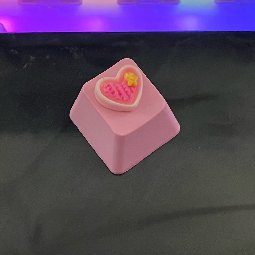Cute Pink Heart Artisan Keycap, kawaii, for OEM Switches
